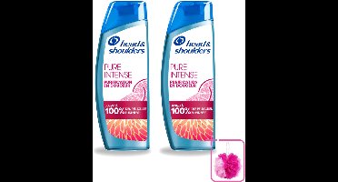 2 x Head & Shoulders - Anti-Roos Shampoo - Pure Intense - Grapefruit - 250 ml - Bulkverpakking - Anti-roos shampoo - Douchemop - Vet hoofd