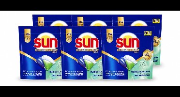 6 x Sun – Vaatwascapsules – Brilliant Shine+ All-in-1 – 16 capsules - Voordeelverpakking - 6 stuks