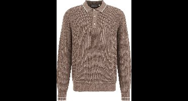 Van Gils Heren regular fit gebreide polo met structuur