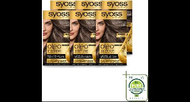 6 x SYOSS - Oleo Intense 7-56 Mokka Donkerblond - Haarverf - Zonder Ammoniak - Grijsdekking - Langdurige Kleur - Grootverpakking - Haarkleuring - Permanente Haarkleuring - Zonder Ammoniak - Olijfkleur - Grijsdekking