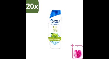 20 x Head & Shoulders - Shampoo - 2-in-1 - Apple Fresh - 100% Roosvrij - 300 ml - Bulkverpakking - Anti-roos shampoo - Douchemop - Hoofdproblemen