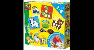 SES Creative My First Vormen Plakken - Sensory Mozaïekkaarten - Vanaf 1 Jaar - 6 Kaarten - Stickeren - Motorische Ontwikkeling - Schoencadeautjes Sinterklaas