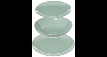 Aardewerk Servies 6 persoons 18-delig - Mintgroen