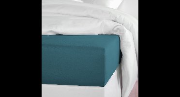 De Witte Lietaer Hoeslaken Olivia Lake Green - 90 x 200/220 x h 30 - Katoen Satijn