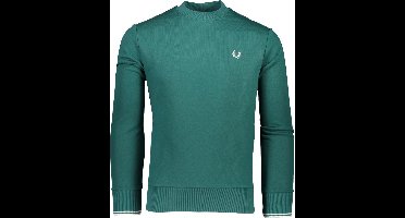 Fred Perry Sweater Groen Getailleerd - Maat L - Heren - Herfst/Winter Collectie - Katoen;Polyester