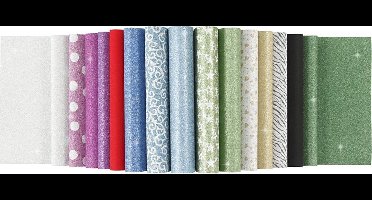 Glitterpapier blok, A4, vel 210x297 mm, 150 gr, 30 vel/ 1 stuk