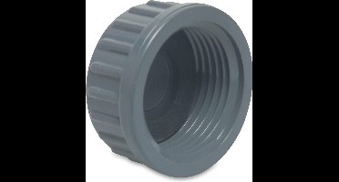 Mega Eindkap PVC-U 2" binnendraad 10bar grijs type vlak