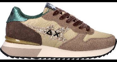 Sun 68 Stargirl Glitter dames sneaker - Beige multi - Maat 38