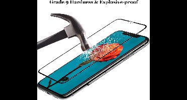 DrPhone iPhone XS Max / iPhone 11 Pro Max (6.5 inch) Glas 9D Volledige Ultieme Glazen Dekking Full coverage Curved Edge Frame Tempered glass