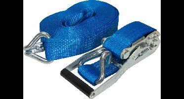 Loadlock - Spanband blauw - 35mm - met ratel gesp en haken - 6m