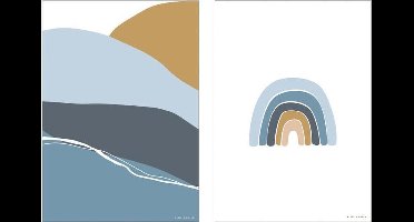 Little Dutch Poster - Maat A3 - Poster Kinderkamer Jongens & Meisjes - Blue, Blauw - Essentials