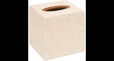 Vierkante Whisky-tissuesdoos 14x14 cm, beige