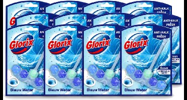 12 x Glorix – Toiletblok – Blauw Water Ocean – Fris - Voordeelverpakking - 12 stuks