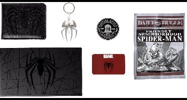 Marvel Spiderman Cadeauset - Portefeuille - Pasjeshouder - Zwarte Portemonnee en Sleutelhanger