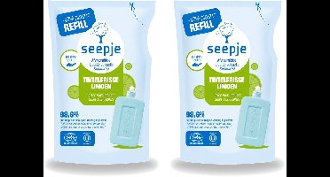 2 x Seepje - Afwasmiddel - Duurzaam & Herbruikbaar - Re-fill - Tintelfrisse Limoen Geur - 500 ml - Voordeelverpakking - 2 stuks