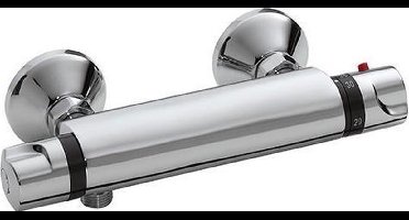 Douchekraan Universal 12cm Hartafstand Thermostatisch Opbouw Rond Chroom 2 Greeps