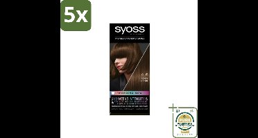 5 x Syoss - Haarverf - 4-6 Honey Brown - 1 Haarkleuring - Grootverpakking - Haarverf - Permanente Haarkleuring - Honingbruin - Haarverf 4-6 - Salonkwaliteit