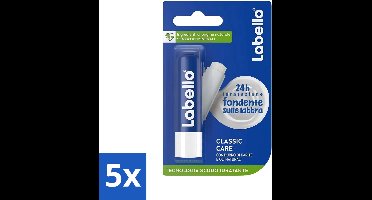 5 x Labello - Classic Care - Lippenbalsem - Voedend & Beschermend - 5.5 ml - Lippenbalsem - Lippen Verzorging - Hydratatie - Uitdroging - Droge Lippen
