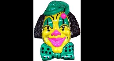 Funny Fashion Clown wanddecoratie bord - 60 cm - groen - carnava;l versiering - kunststof