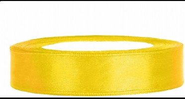 Satijn lint geel 12 mm. x 25 mtr.