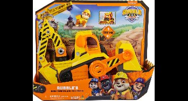 Rubble & Crew - Blafwerf Bulldozer met lichten, geluiden en Rubble-figuurtje - bouwspeelgoed - PAW Patrol speelgoed