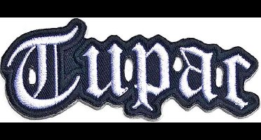 Tupac - Cut-Out Logo Patch - Wit/Zwart