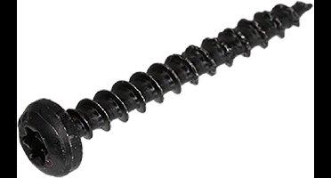 Blackline bevestigingsmaterialen - Zwarte spaanplaatschroeven met HCP-coating – Blackline - Cilinderkop / 3.5 x 16mm / 100