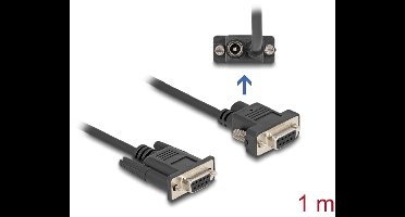 Delock Serial Cable RS-232 D-Sub9 female to D-Sub9 female Power Connection at Pin 9 1 m