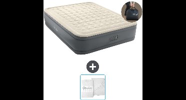 Intex Luchtbed - 2-Persoons - 152 x 203 x 46 cm - Grijs - Inclusief pomp en Hoeslaken