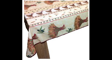 Provençaals rechthoekig vlekbestendig tafelkleed - beige tarweboeket