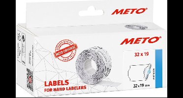 METO prijsetiketten voor etiketteerapparaat, 22 x 16 mm, wit