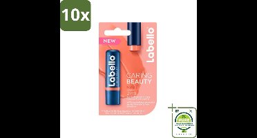 10 x Labello – CLippenbalsem – aring Beauty Nude – 6 ml - Grootverpakking - Lippenbalsem - Rode Lippenbalsem - Verzorgende Lippenbalsem - Hydraatende Lippenbalsem - Natuurlijke Lippenbalsem