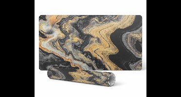 Marmeren toetsenbordmat met wervelpatroon en accessoires 90x45 cm