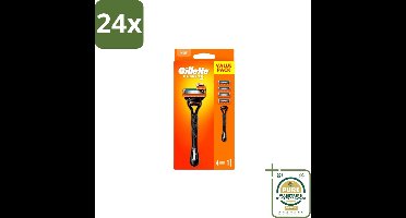 Gillette – Fusion5 – Scheersysteem Houder + 4 Mesjes - Voordeelverpakking - 24 stuks - Scheren mesjes - Scheren houder