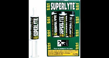 Superlyte-Paste, 3 Pasten 70g is een aanvullend (dieet)voeder voor paarden ter compensatie van elektrolytenverlies bij hevig zweten