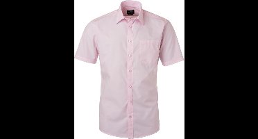 Daiber Herenshort Poplin Shirt met korte mouwen (Lichtroze)