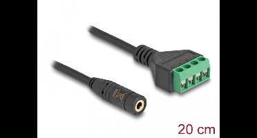 Delock Cable Stereo jack female 3.5 mm 4 pin to Terminal Block Adapter 20 cm