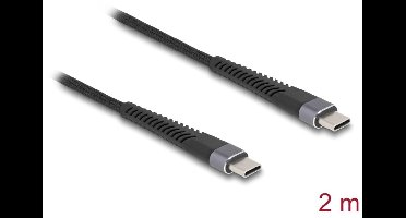 Delock USB 2.0 Cable USB Type-C™ male to male with extended bend protection 60 W 2 m