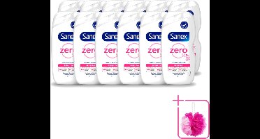 12 x Sanex Zero% - Douchegel - Gevoelige Huid - 0% Parfumsulfaten - Hypoallergeen - 400 ml - Bulkverpakking - Gevoelige huid - Hypoallergene douchegel