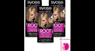 3 x Syoss - Haarverf - Root Touch-up - BR1 Middenblond - 1 Haarkleuring - Bulkverpakking - Haartint - Uitgroeikleuring
