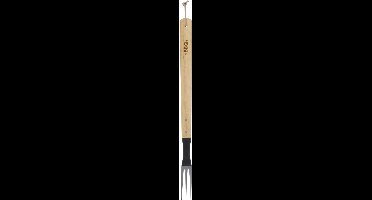 RVS BBQ/barbecue vork met houten handvat 46 cm - BBQ gereedschap/benodigdheden - Vlees vork