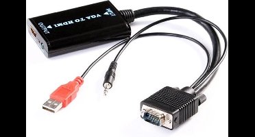 VGA naar HDMI-converter met USB en 3,5 mm-kabels