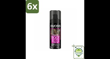 SYOSS - Uitgroeispray Middenbruin - Directe Grijsdekking - Voordeelverpakking - 6 stuks - Haarspray - Grijsdekking