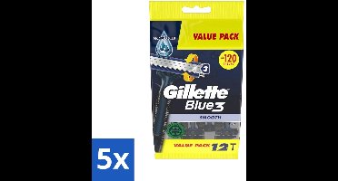 Gillette - Blue 3 Smooth - Wegwerpscheermesjes - Comfortabele scheerbeurt - 6 Scheermesjes - Bulkverpakking - 5 stuks