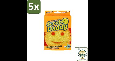 5 x Scrub Daddy - Spons - Veranderende Textuur - 1 Spons - Grootverpakking - Schoonmaak - Spons - Veranderende Textuur - Schrobben - Afwassen