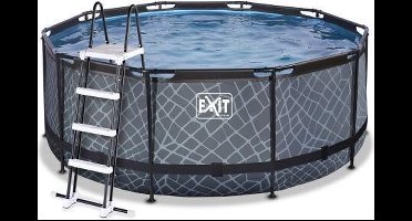 EXIT Stone Frame Zwembad ø360 - Opzetzwembad - met Zandfilterpomp - Rond - Grijs