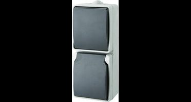 GAO 9878 Standaard Schakel-/stopcontact combinatie spatwaterdicht Grijs 1 stuk(s)