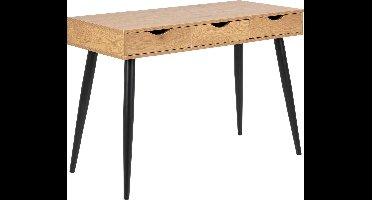 Sidetable/bureau Jupiter 110 Cm 3 Lades - Wilde Eik/zwart - Actona - Secretaire - Bruin; Zwart - MDF