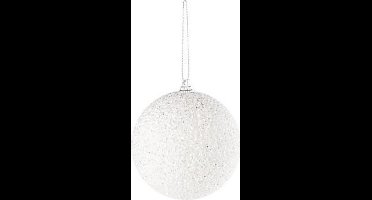 Kerstbal Wit Bol Kunststof 8xh8 (set van 12)