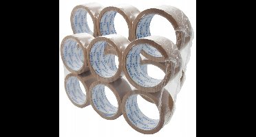 12x Bruine Pakkingstape 48mm x 60m - Sterke Acryllijm